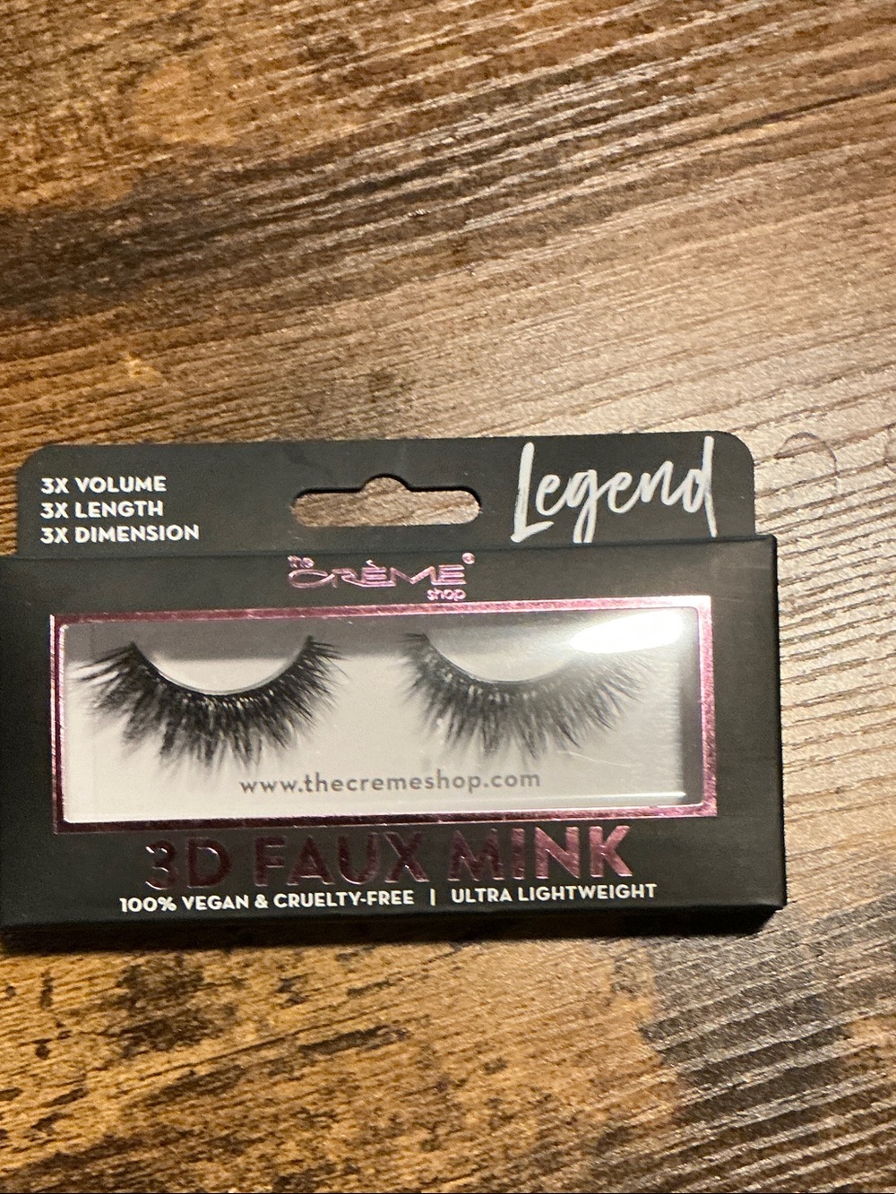 Legend 3D Faux Mink False Lashes — The Creme Shop — Black